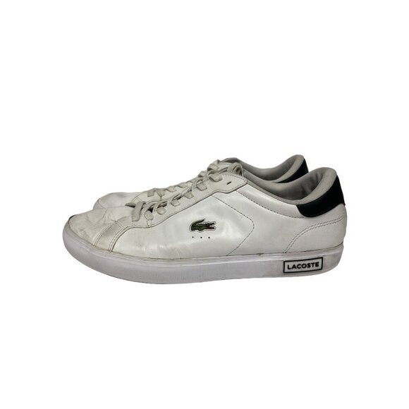 Lacoste Powercourt Low Top Sneakers White Leather Shoes Men's Size 11 - Picture 2 of 9